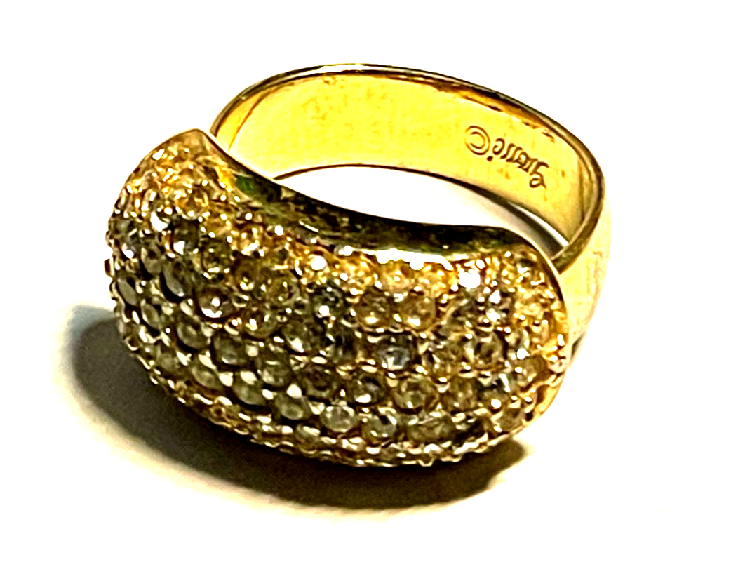 Vintage Grossé Cocktail Ring vergoldet offene Ringschiene wie echte Brillis0