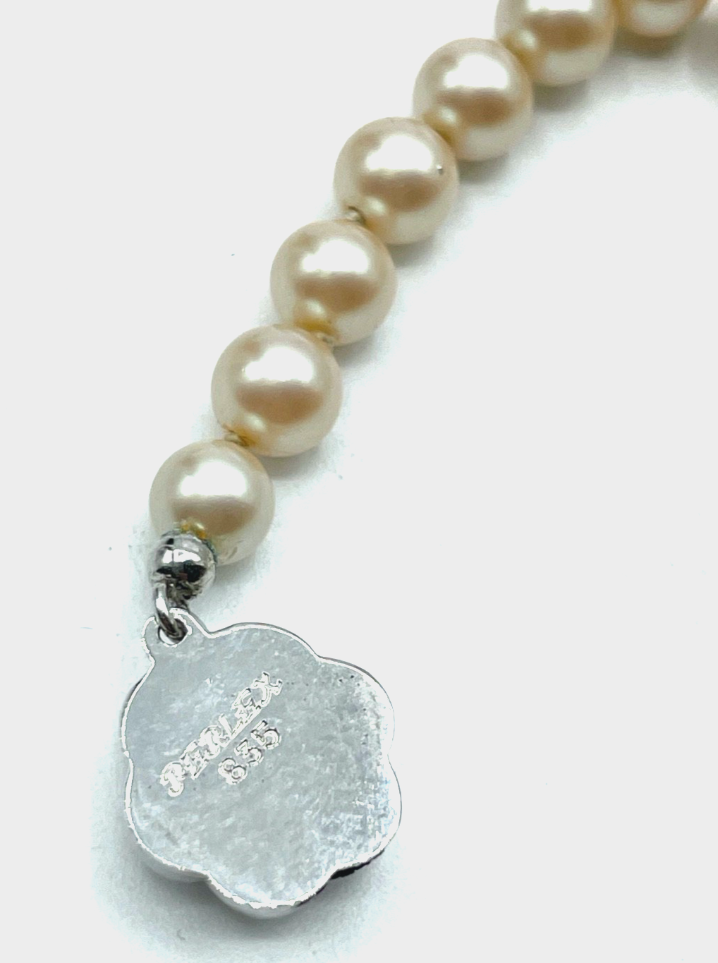 Vintage echte Zuchtperlen Kette Perlenkette 835 Silber Kastenschliesse geknüpft7