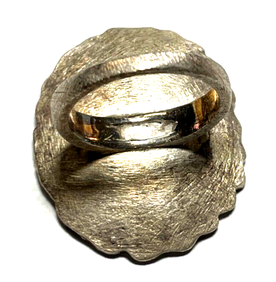 Solider stattlicher 925 Silber Ring Designer Schmuck Waffeloptik gebürstet RG 548