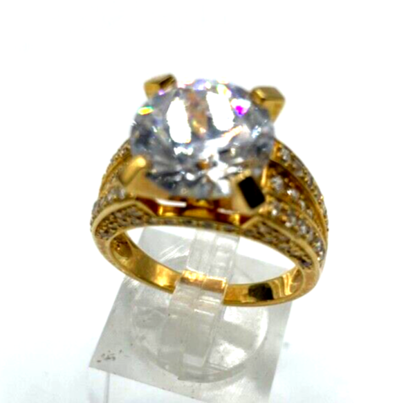 Mega Statement 925 Silber Ring Zirkonia Feuer Ø 12 mm RG 60 Ø 19 mm Cocktail5