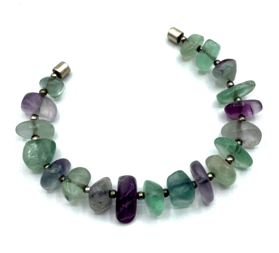 Stattliches Fluorit Nugget Armband Magnet L  19 mm B 16 mm natürlicher Edelstein3