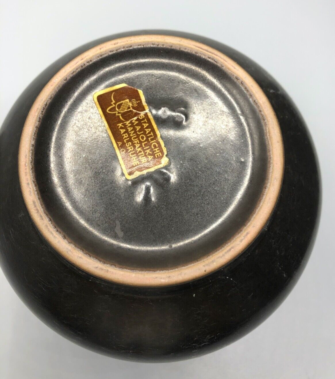 Vintage KARLSRUHER MAJOLIKA Vase Modell 4006 70er Jahre midcentury Erdtöne6