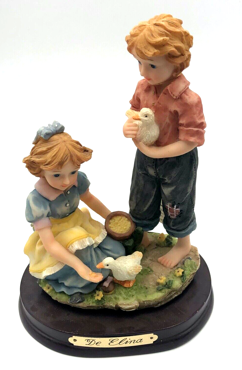 De Elina Turtle King Giftware Kinder Gruppe + Küken Alabastino Figur auf Sockel1