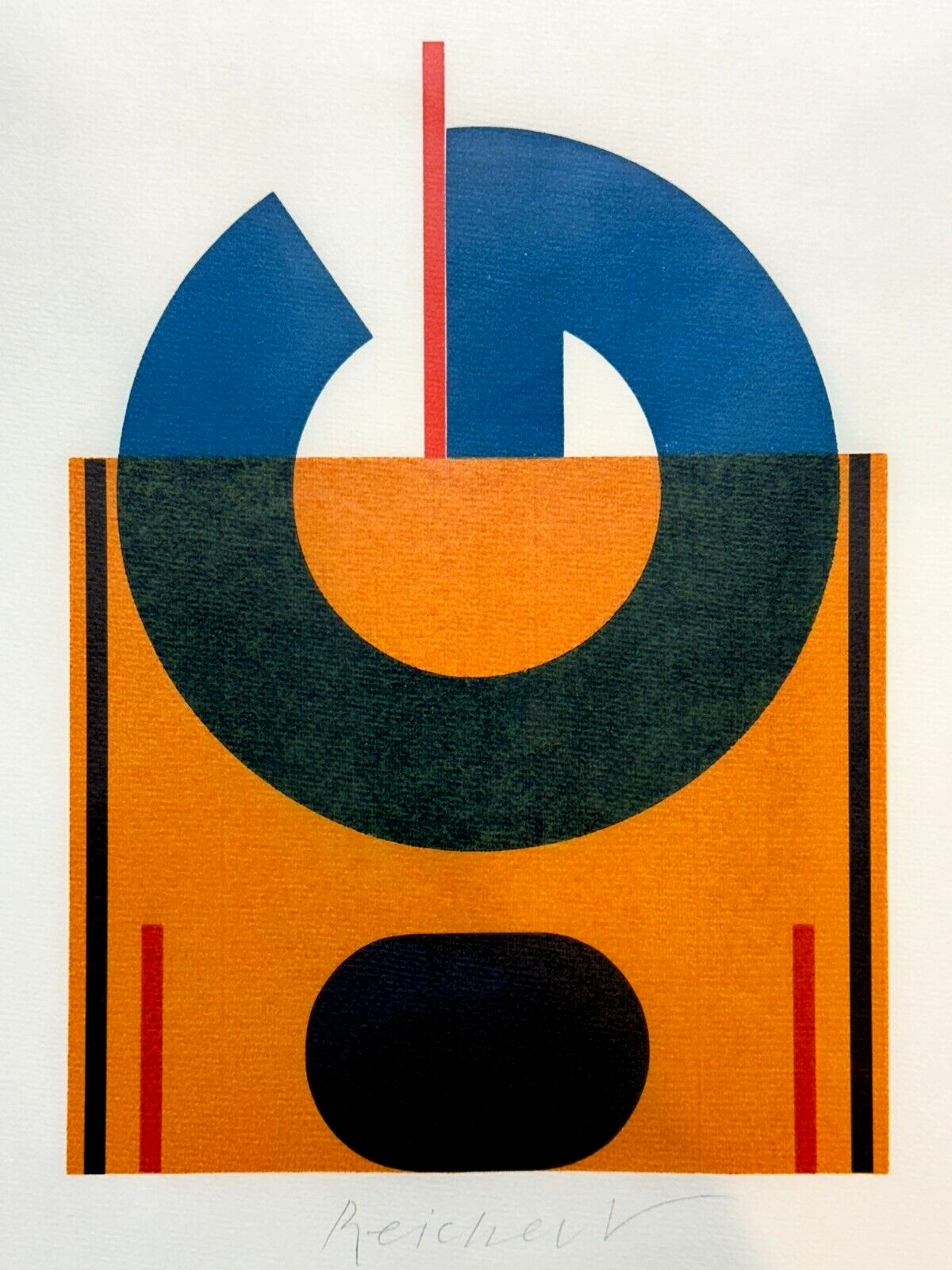 Josua Reichert 1937-2020 - farbige Serigrafie - Typographische Komposition - sig1
