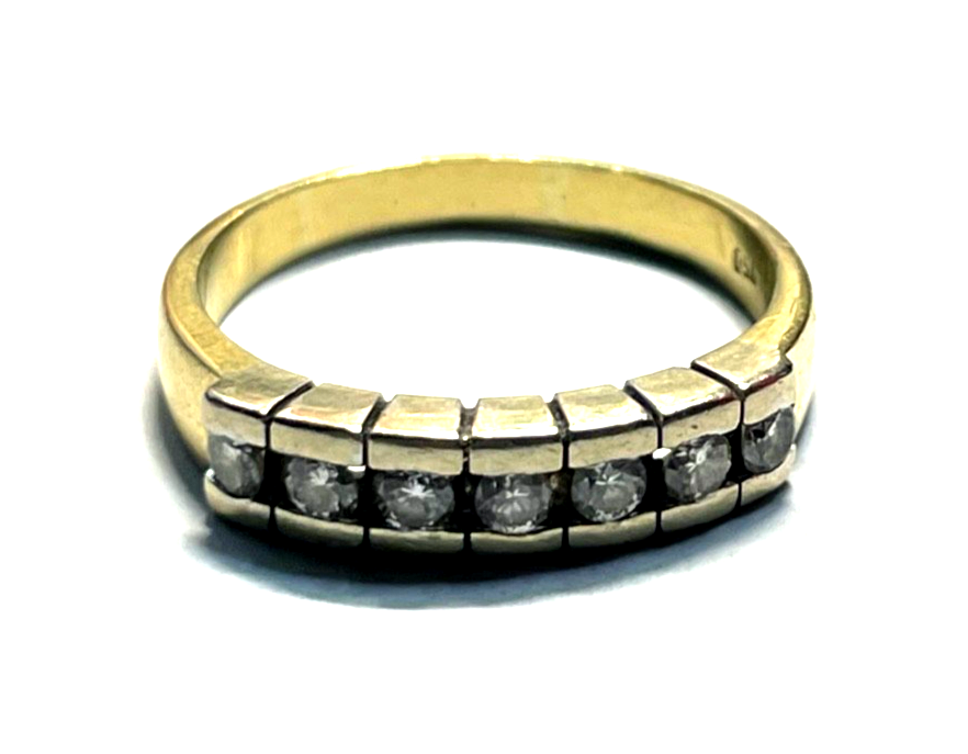 Solider massiver 750 Gold 18 K Ring 7 Brillanten 0,75ct. Ø 20 mm RG 63 Juwelier8