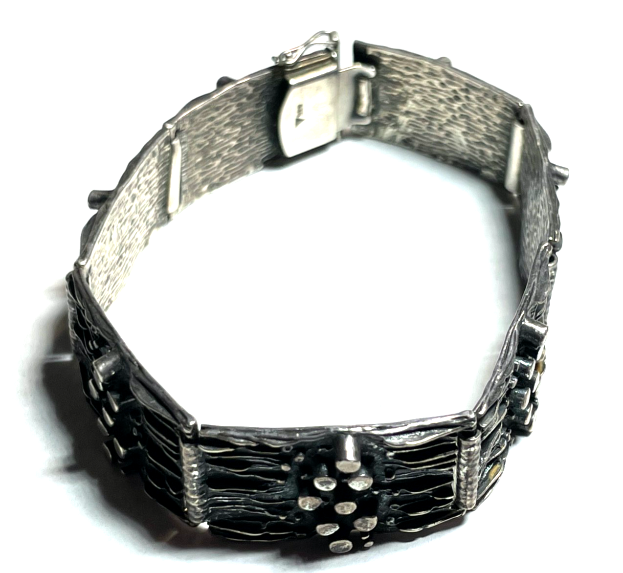 Vintage geschmiedetes 835 Teka Brutalist Armband unisex L 19 cm B 16 mm gepflegt0