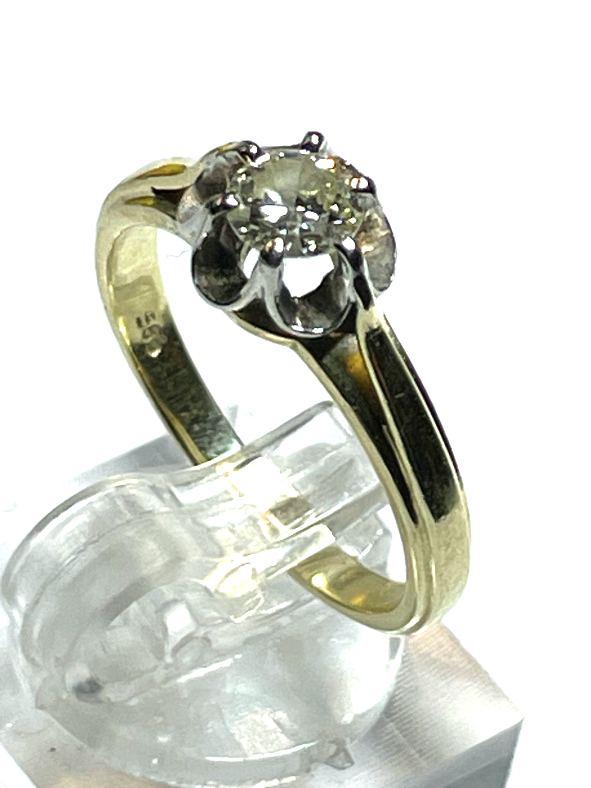585 Gold 14 K Ring Solitär Brillant 0,5ct. Juwelier Qualität RG 54 Verlobung10
