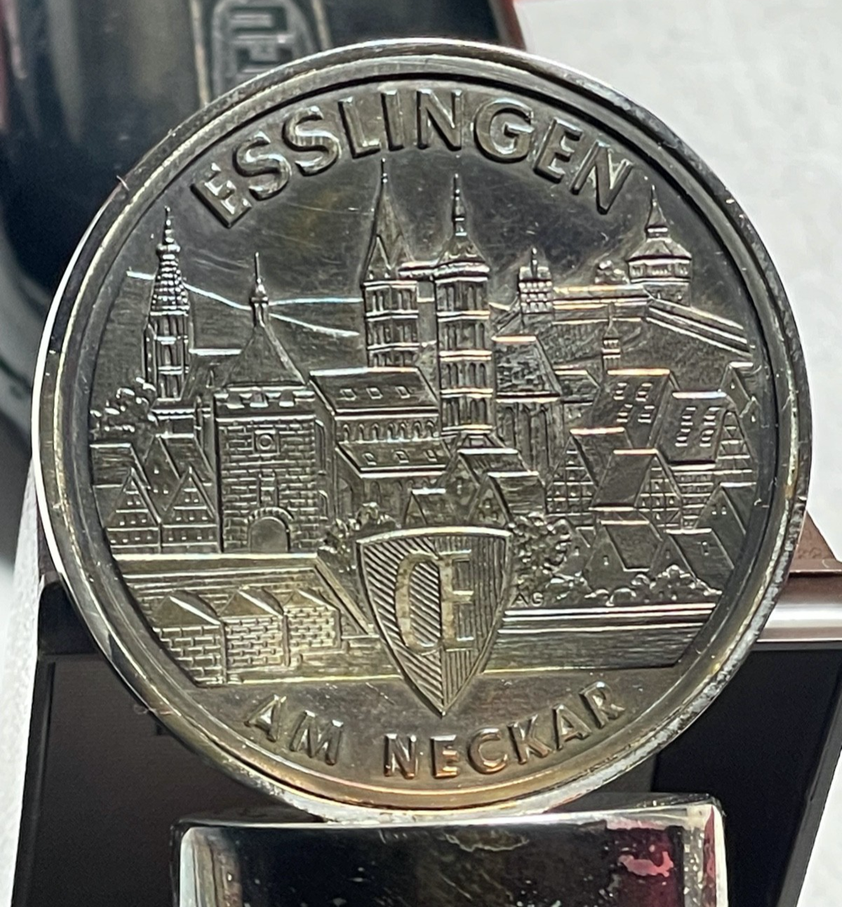 Vintage 835 Silber Flaschenkorken Freie Reichsstadt Esslingen a. N. 53,47 Gramm5