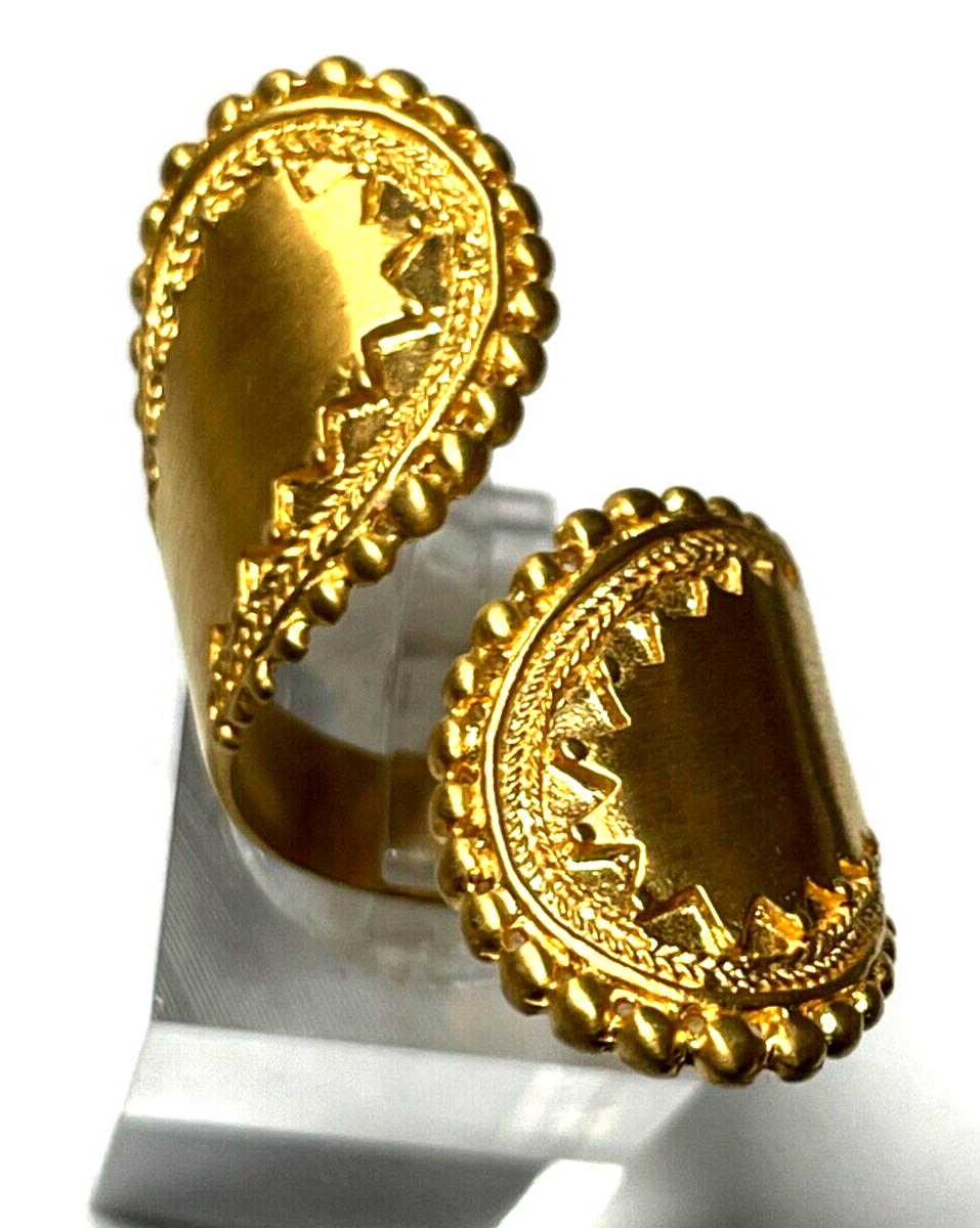 Vintage SATYO TM Ring Toi et Moi vergoldet signiert Modeschmuck wie neu RG 542
