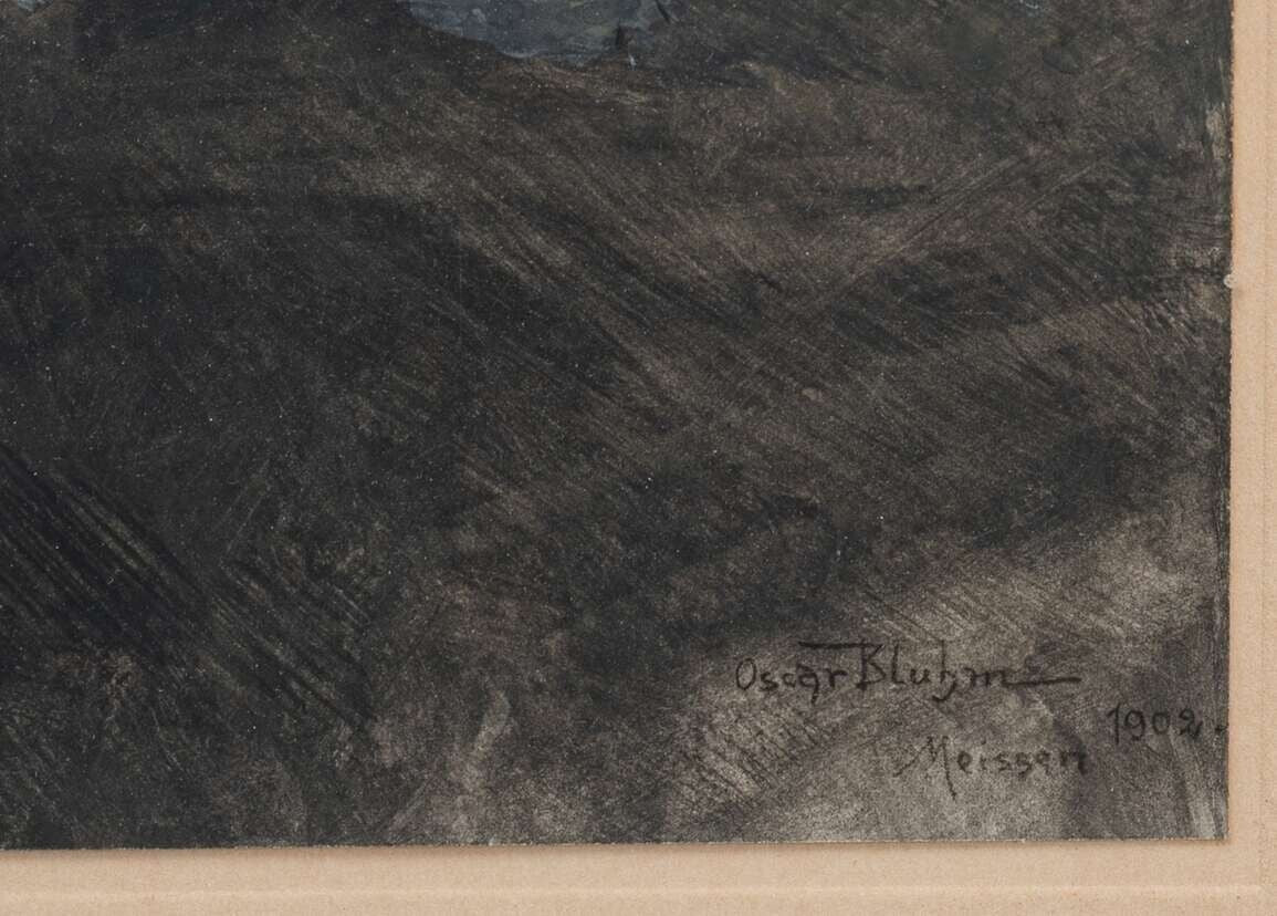Oscar Blum - Die Dame und der Offizier - Aquarell auf Papier - gerahmt - 19022