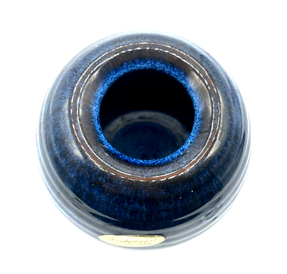 Vintage Jungnickel Keramik Vase blau Handgetöpfert Schwarzwald Kunsthandwerk7