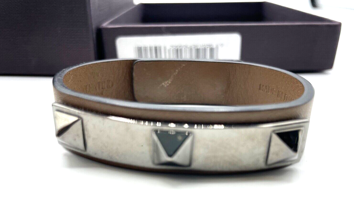Valentino Garavani Lederarmband Ruthenium Nieten Rockstud neuw. + orig. Box8