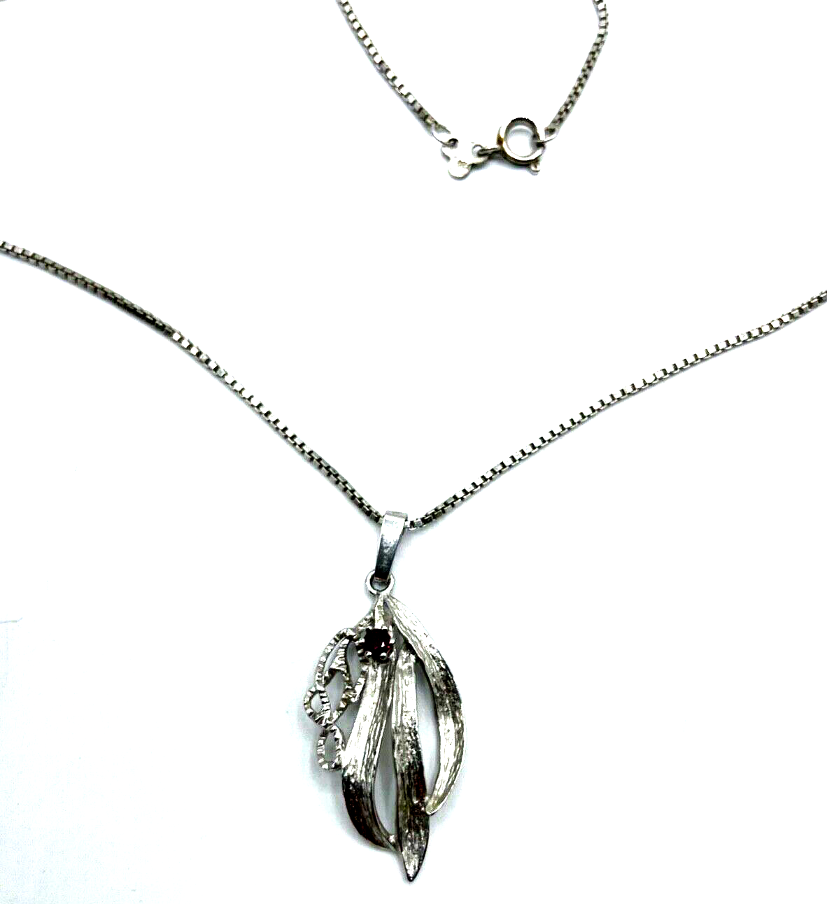 Elegante 925 Sterling Silber Venezianer Kette + 835 Anhänger Rubin rhodiniert6