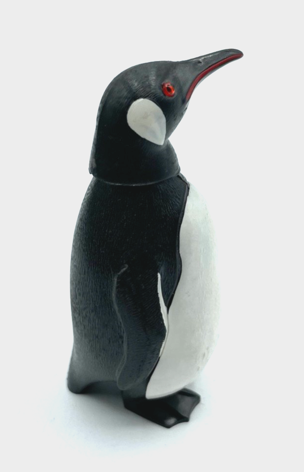 Breba Pinguin Wackelkopf rote Augen 1970er Jahre Höhe ca. 8 cm Kunststoff Nr. 10