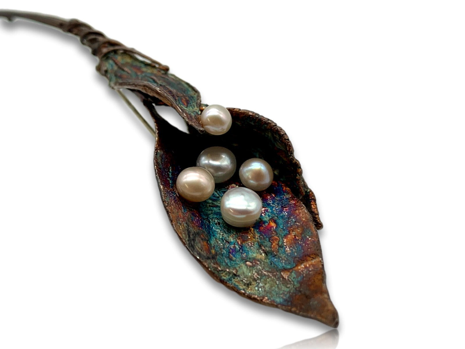 Ehinger Schwarz 1876 - seltene XL Design Brosche - 925 Silber  mit Perlen2