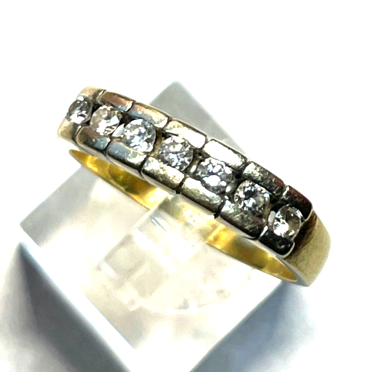 Solider massiver 750 Gold 18 K Ring 7 Brillanten 0,75ct. Ø 20 mm RG 63 Juwelier1