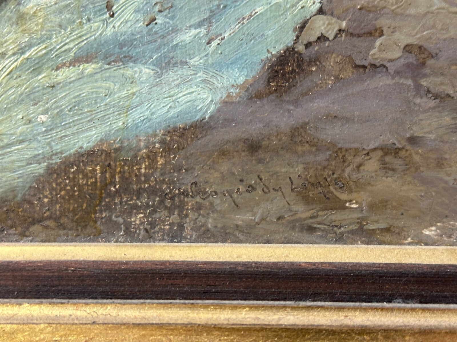Öl auf auf Leinwand - Saastal Saaservispa - Johann Joseph Geisser 1824–18949