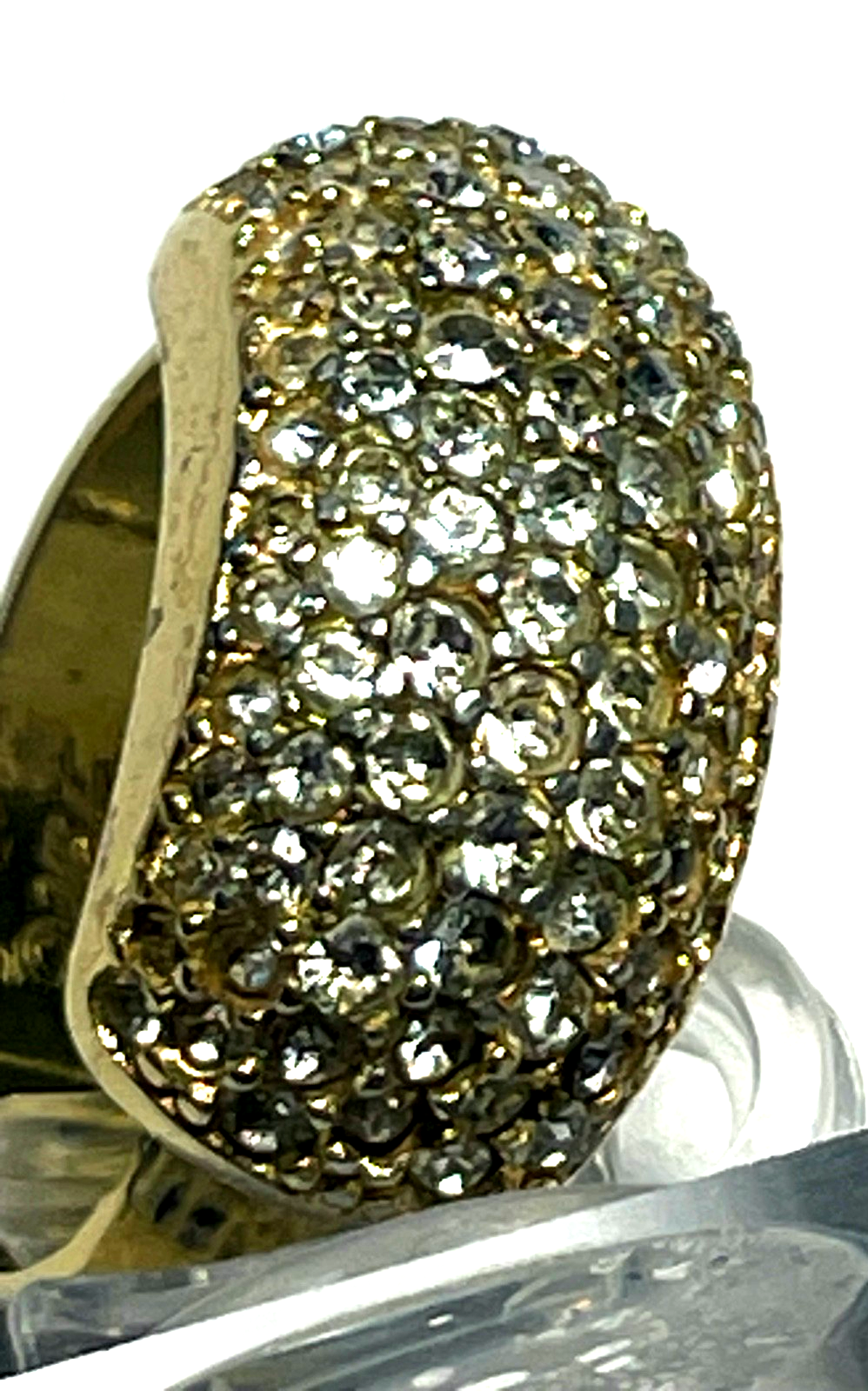 Vintage Grossé Cocktail Ring vergoldet offene Ringschiene wie echte Brillis7