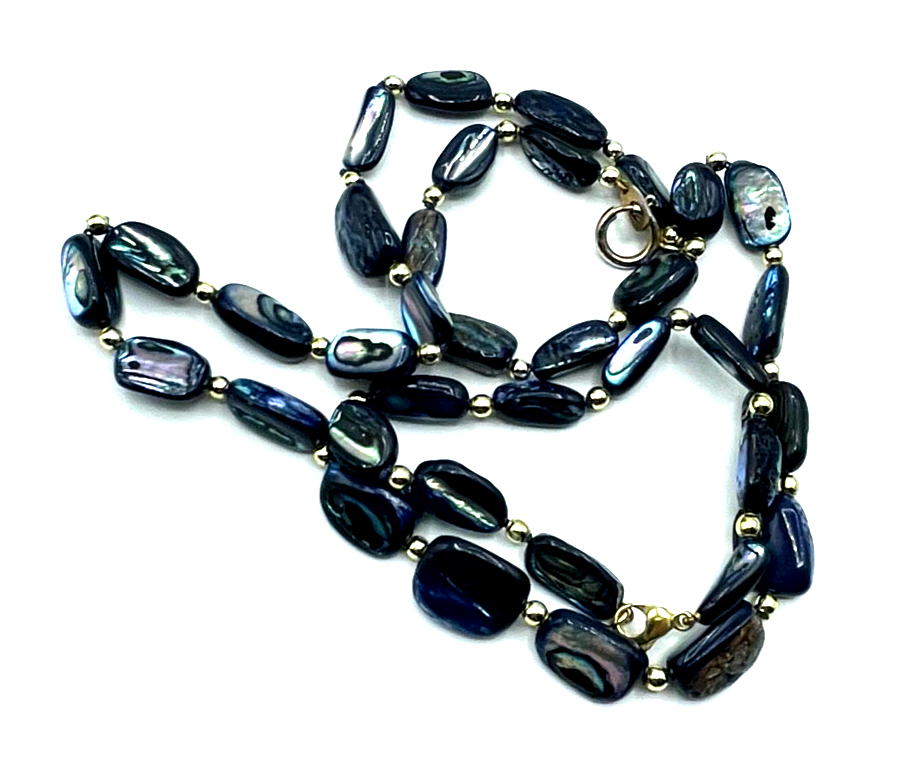 Elegant Paua Muschel Abalone Set Halskette + Armband sehr gepflegt + wunderschön4