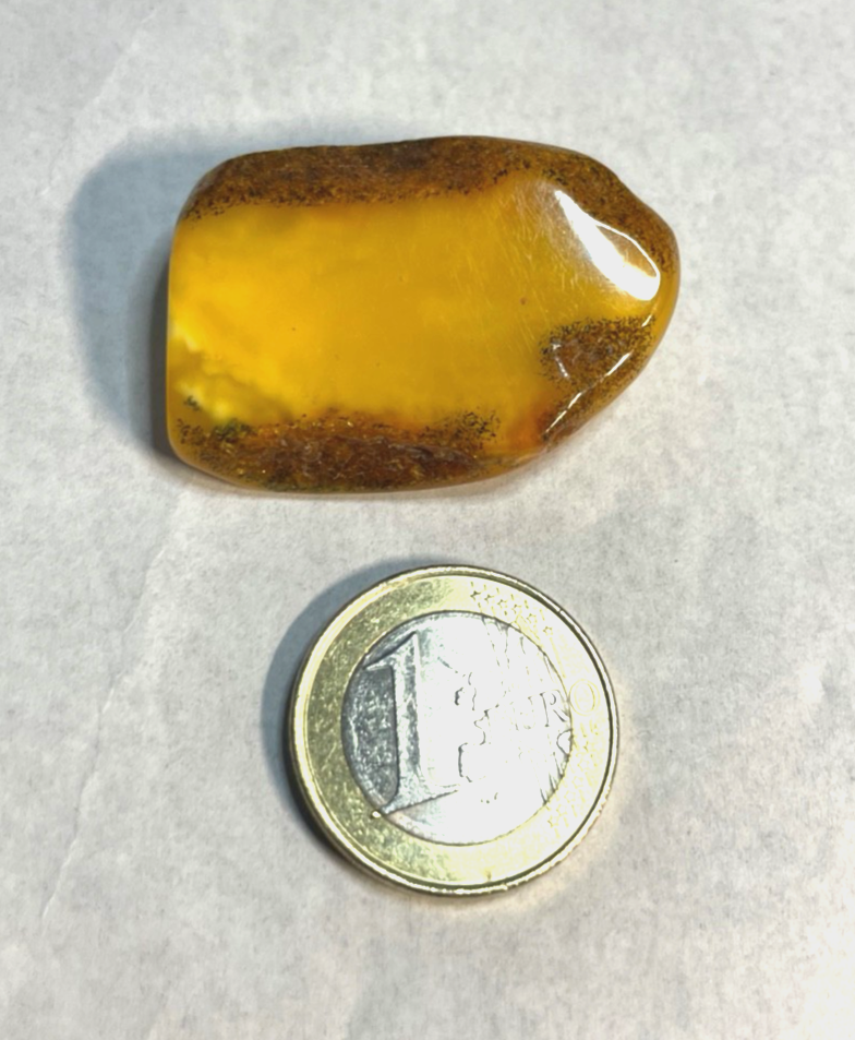 Antik Natur Bernstein Findling als Brosche Butterscotch Unikat Knochenbernstein?6