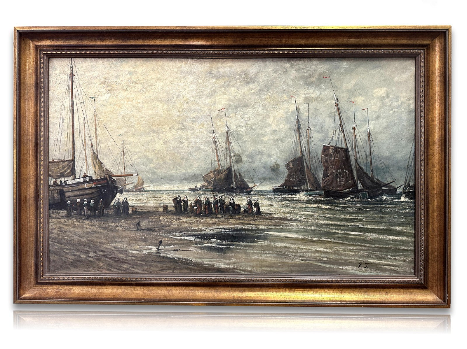 Niederländische Schule um 1900 – Fischerboote im Seegang - nach Hendrik W Mesdag0