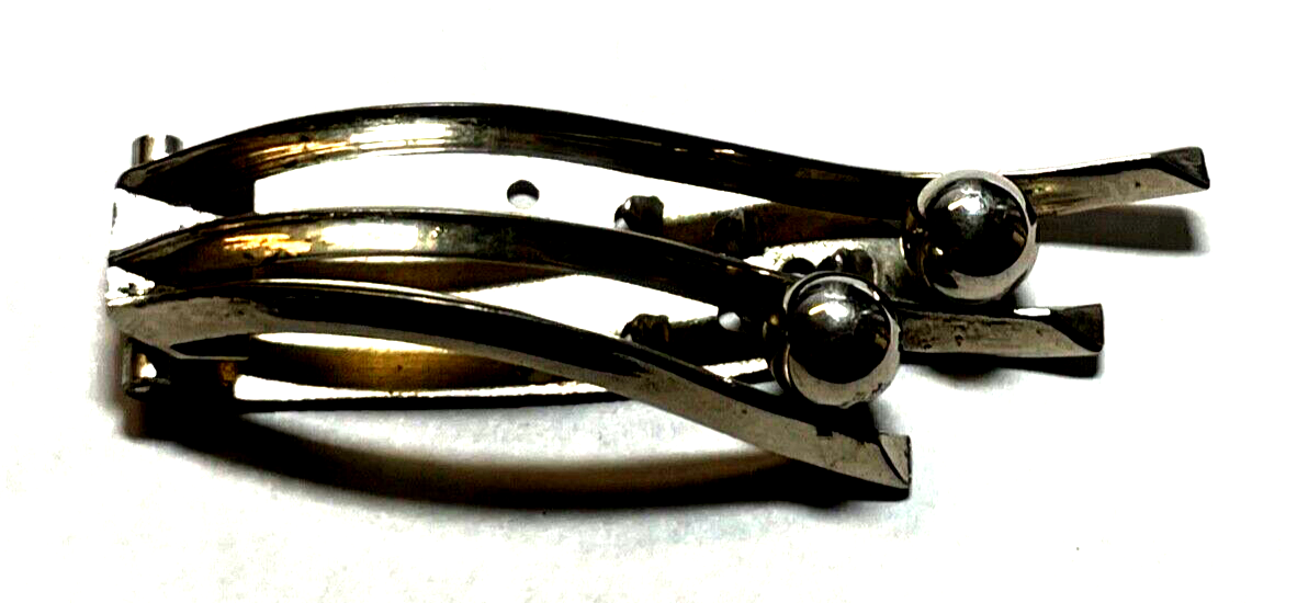 Antik Art Déco Clip 20er Jahre Kleiderclip Tuchclip Kugel Dekor Chrom Chrome1