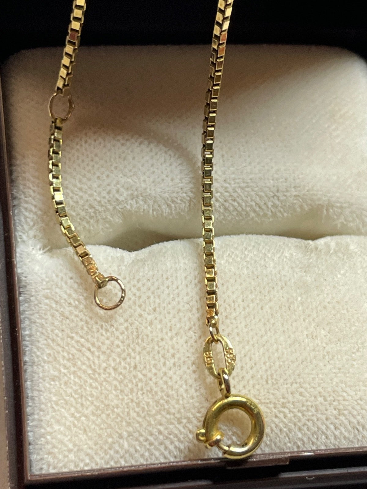 585 Gold 14 K Gelbgold Kette Venezianerkette unisex L 35,5 -38 cm B 1 mm gepfl.1
