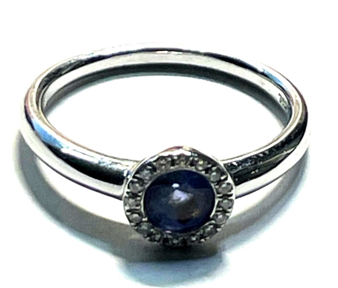 Solider massiver 750 Weißgold Ring Tansanit + Brillanten Ø 18 mm RG 57 Juwelier10