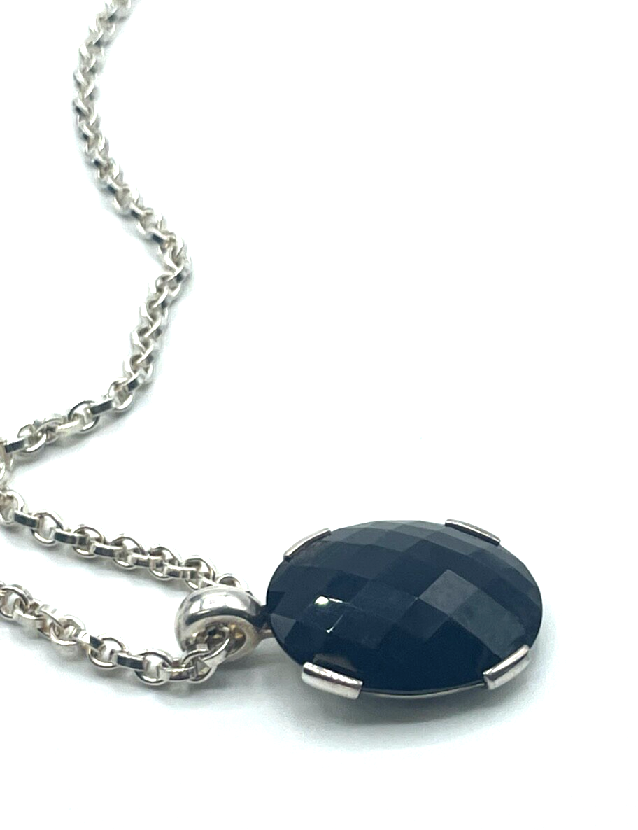 Original Thomas Sabo massive 70 cm lange Kette mit gr. Onyx Anhänger L 36 mm8