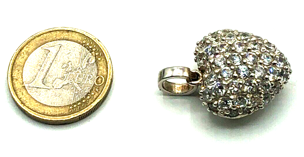 Lumani großer Herz Anhänger 925 Silber massiv 11 Gramm mit klaren Zirkonia L30mm1