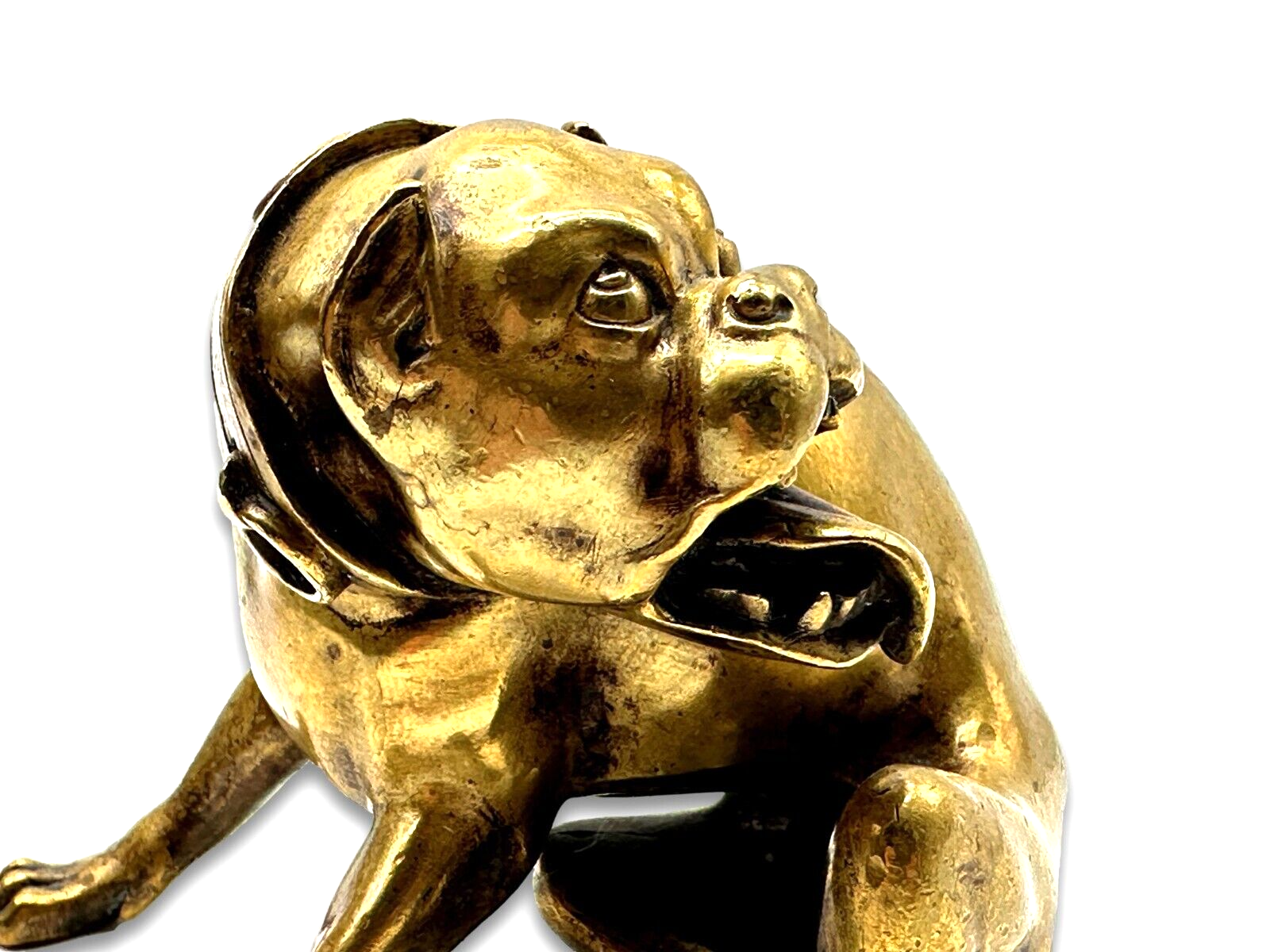 Skulptur - Messing/Bronze - Hund sitzend - Miniatur - Rar Selten 17. Jahrhundert6