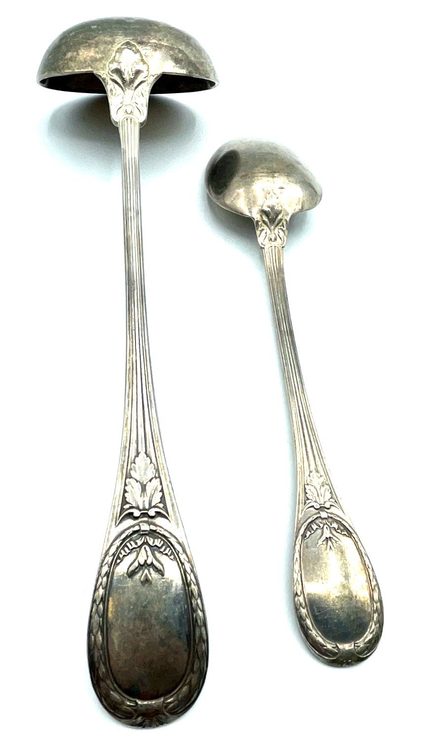 Antik Christofle Vorleger  Löffel + Kelle Muster Malmaison oder Trianon versilb.5