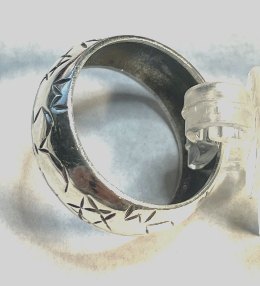 Unisex solider 925 Silber Ring Pentagramm  Ø 20 mm RG 63 Handarbeit gepflegt4
