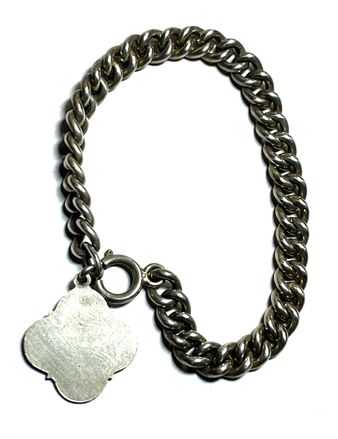 Antik Jugendstil 800 Silber Armkette Panzer Armband mit Pendant sehr gepflegt3