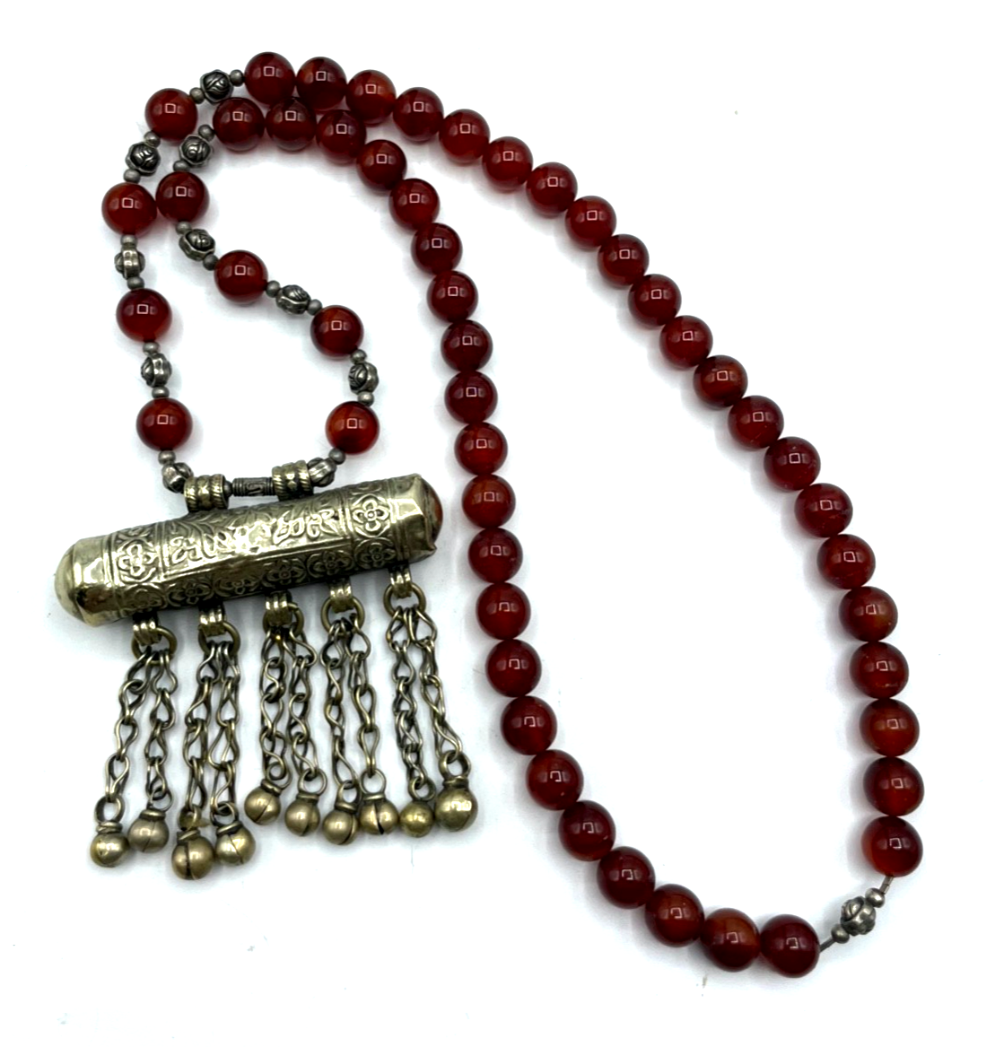 66 cm lange Kette Ethno Tuareg oder Berber Schmuck Karneol Halskette Ø 9 mm4