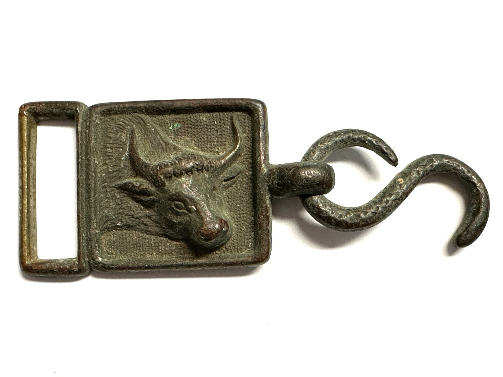 Zunft Gürtelhaken Fleischer/Metzger - Ochsenkopf - Messing/Bronze - um 1900