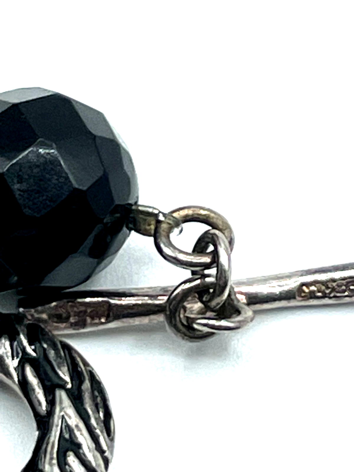 Statement Onyx facettiert Kugel Kette Collier Ø 12 mm gr. 925 Silber Knebel5