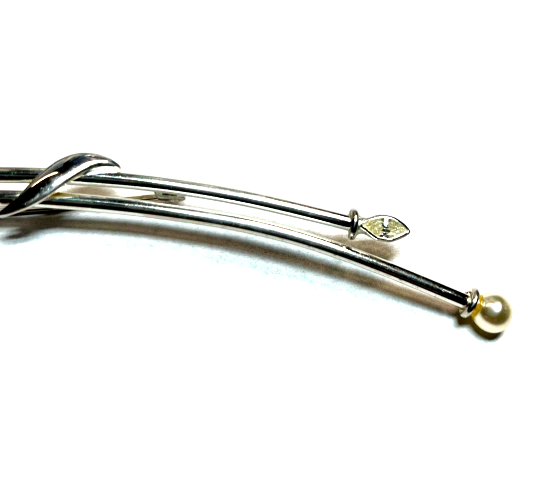 K&L 925 Sterling mega große + moderne Design Anstecknadel 12,5 cm lang gepflegt10
