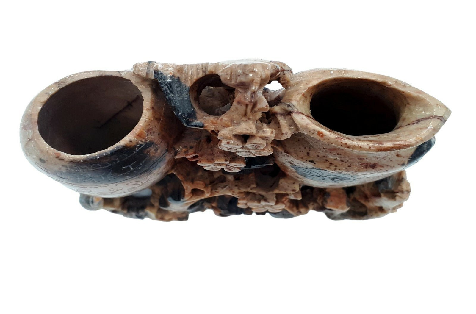 Speckstein Schnitzerei - China 19. Jhd - Ziervase Pinselwäscher - Soapstone 4