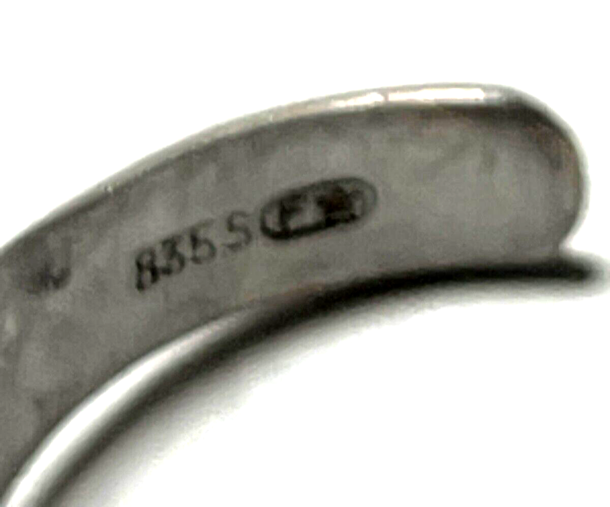 70erJ 835 Silber Ring Lapislazuli Kugel offene Ringschiene vintage Handarbeit5