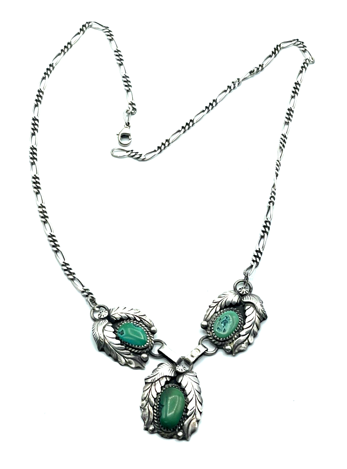 925 Sterling Kette Indianerschmuck mit Türkis unisex  sign H. Spencer Handarbeit0