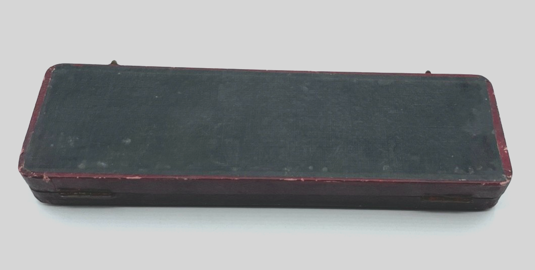 Antik bunt Bakelit Petschaft Brieföffner im orig. Etui um 1900 1910 ohne Gravur6