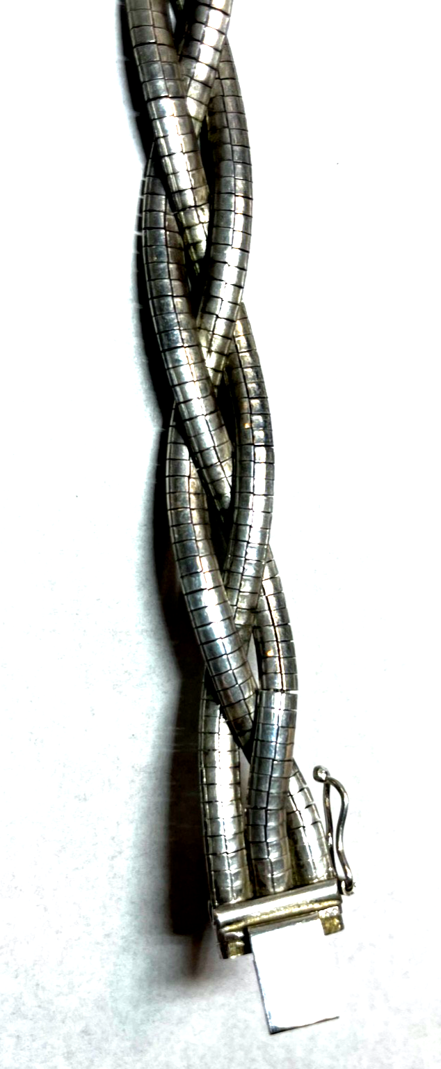 Solides 800 BG Silber Armband geflochten + Struktur Klassiker L 18,5 Handarbeit5