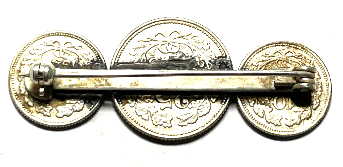 Antik Silber Nadel Brosche Münzbrosche Anstecknadel Wilhelmina Niederlande3