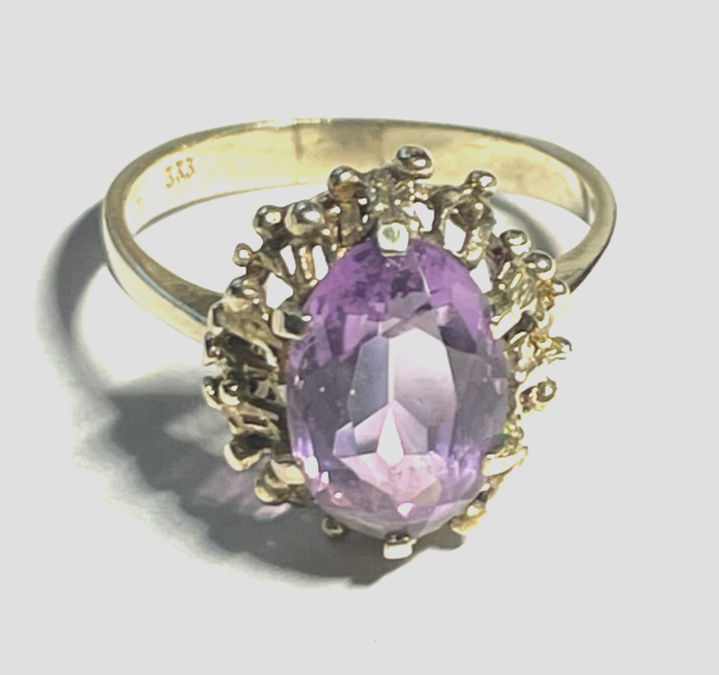 Klassisch Design 333 Gold 8 K Ring Amethyst Ø 18,4 mm RG 58 Juwelier wunderschön3