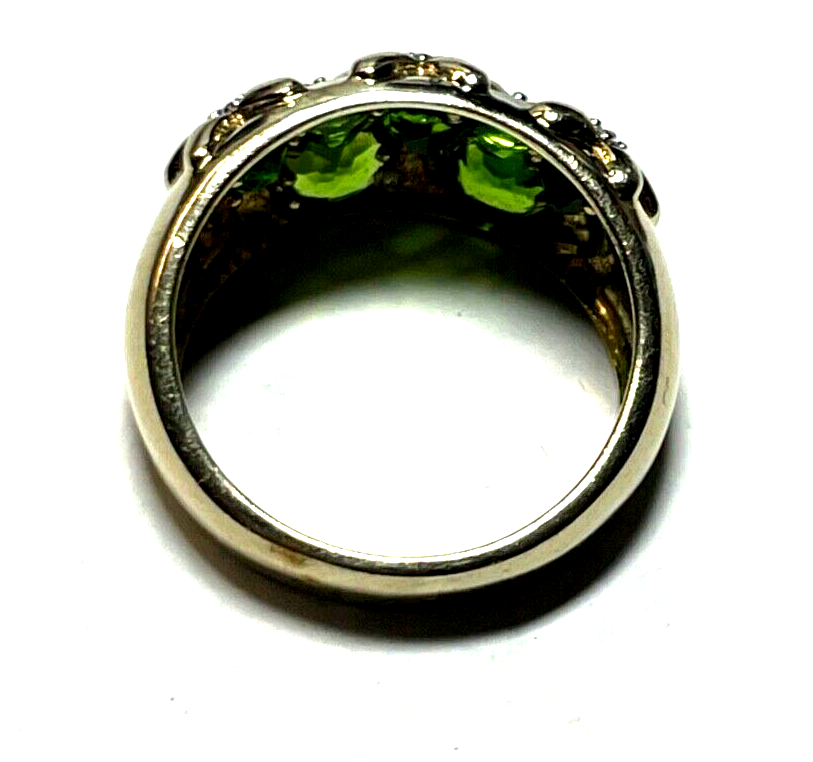 Prächtiger 925 Silber vergoldet Ring 7 x Chromdiopsid Ø 19 mm RG 60 Juwelier neu8