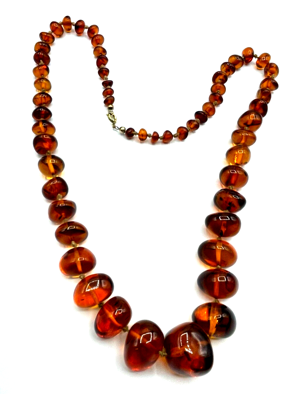 Vintage stattliche Bernstein Kette im Verlauf amber necklace 50 Gramm L 65 cm6