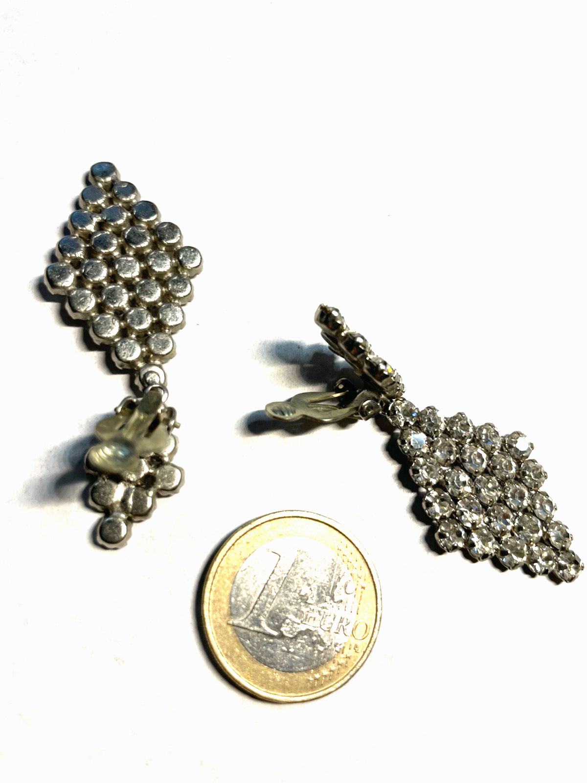 Paar vintage Strass Ohrclips Clips top gepflegt L 55 B 27 mm wunderschön elegant5