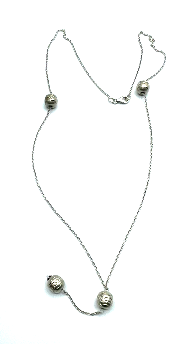 Y-Kette Silberkette Collier 925 Silber einfache L 38,5cm Handarbeit ungetragen 14