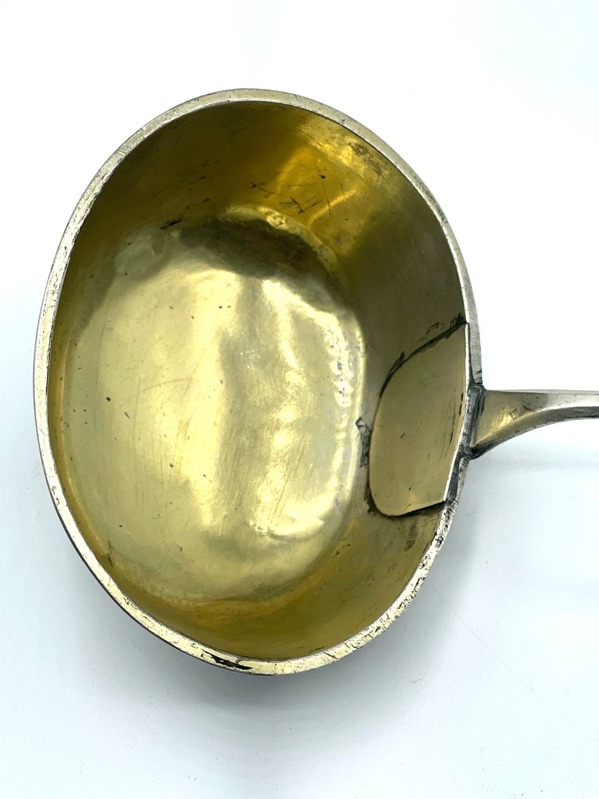 Antik Biedermeier Silber 1 Vorleger Kelle alte Punzen L 43 cm teilvergoldet Holz7
